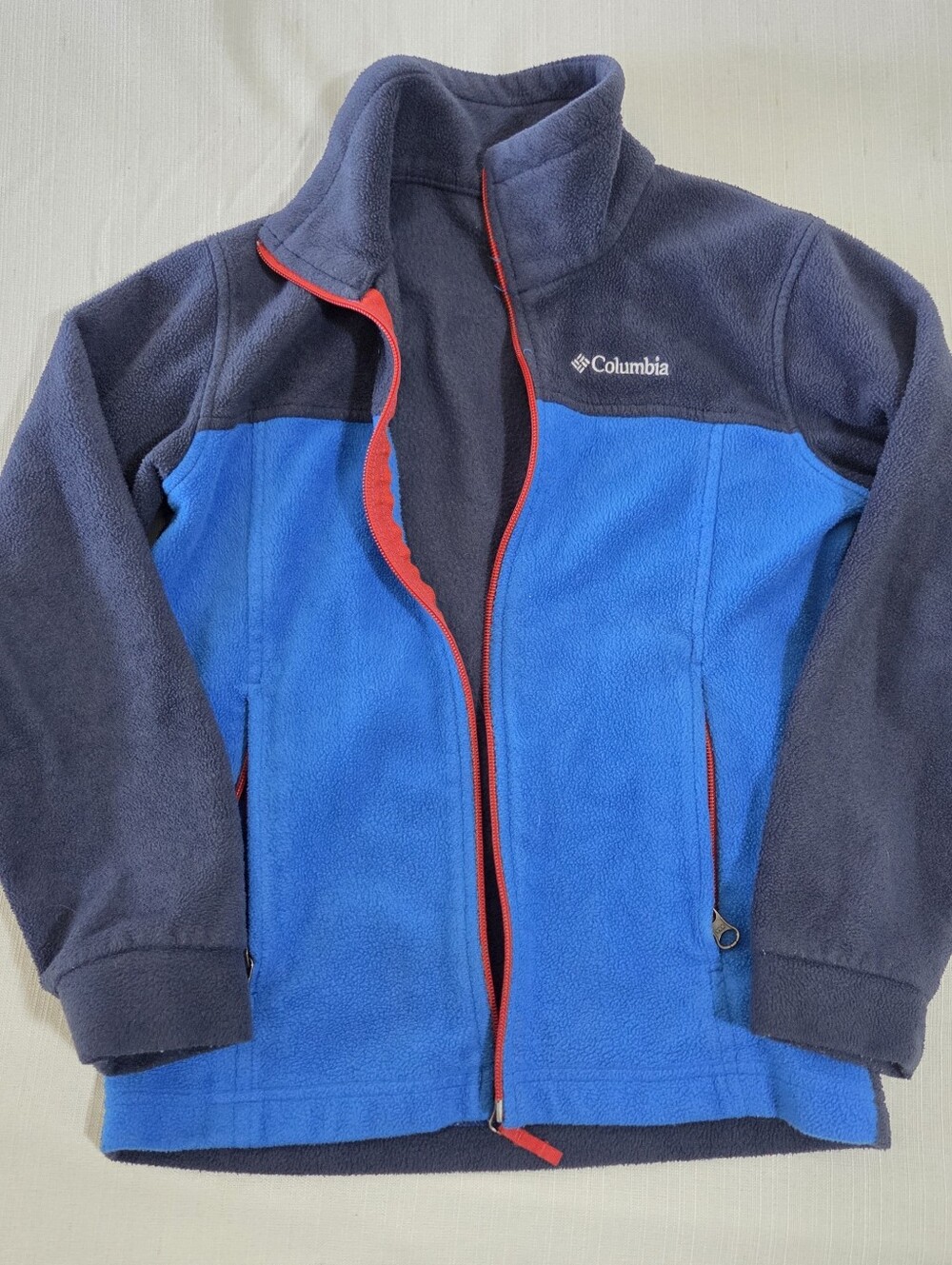 Columbia Kids' Blue & Navy Fleece Jacket with Red Trim Kids 8